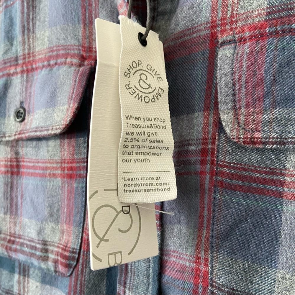 Nwt-treasure & Bond Raw Hem 100% Cotton Flannel - Picture 11 of 13